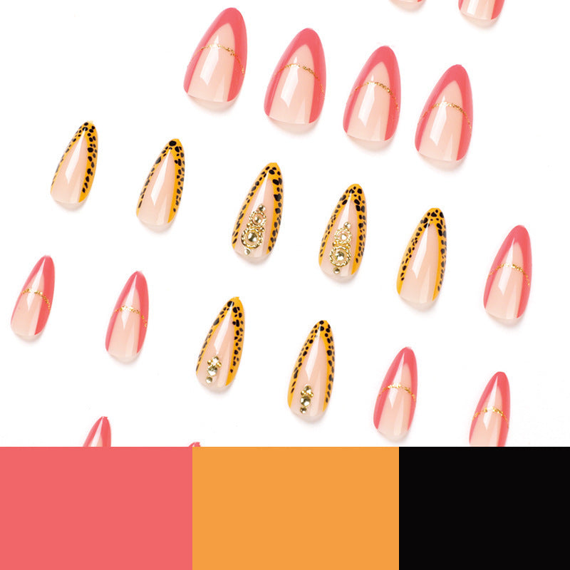 Black Rhinestone Love Press On Stiletto Nails