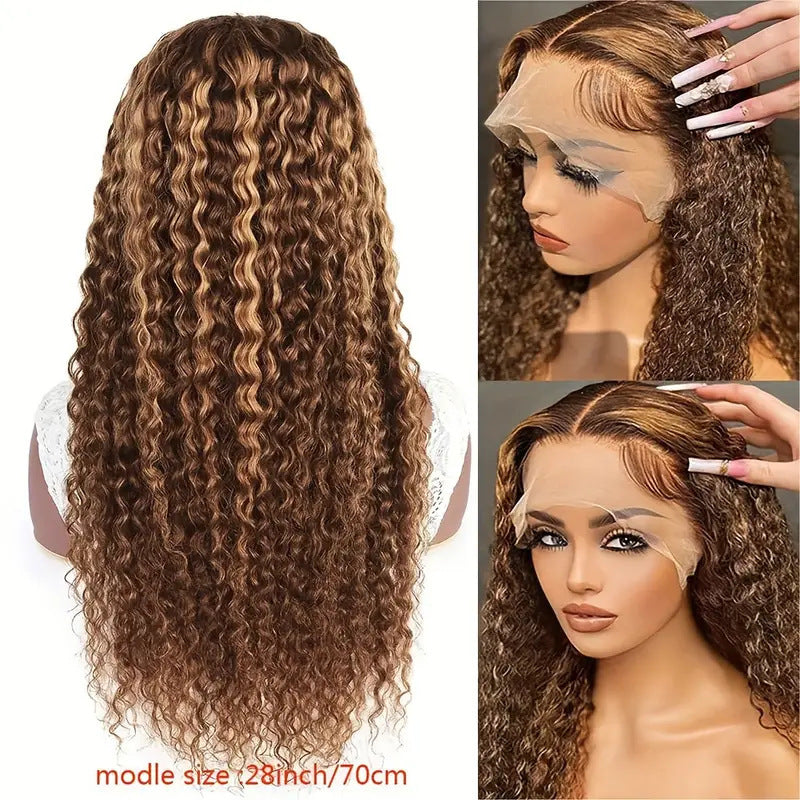Medium Brown Curly Hair Synthetic Wig