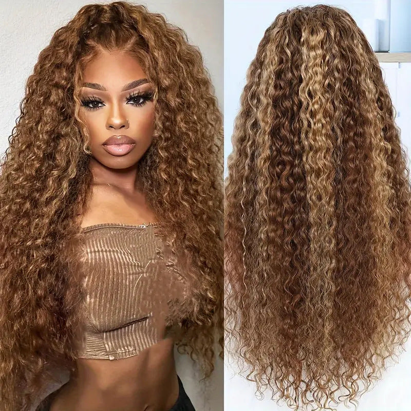 Medium Brown Curly Hair Synthetic Wig