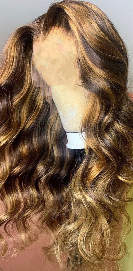 Highlight Blonde Body Wave Wig Human Hair