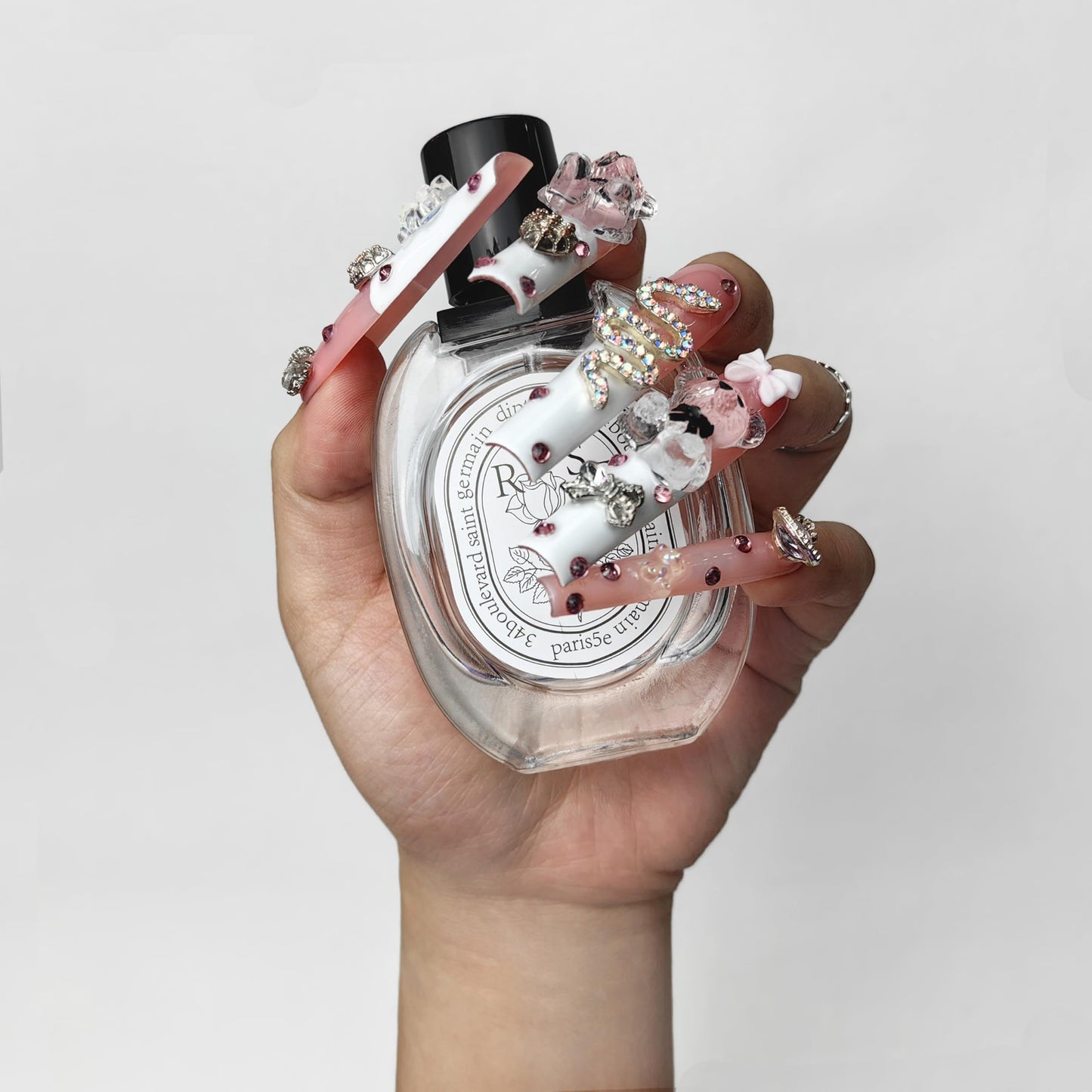 Acrylic Press On Nails StunningBling Nails, Rhinestone Fake Nails, Glitter Rhinestone NailsGradient  Fake NailsEnchanted Duo