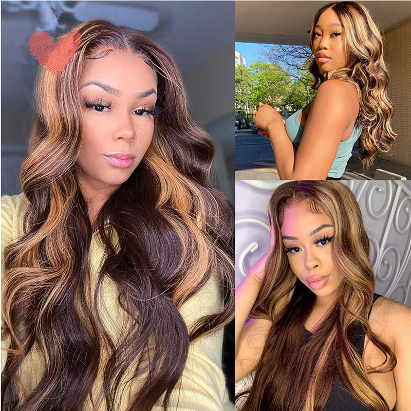 Highlight Blonde Body Wave Wig Human Hair