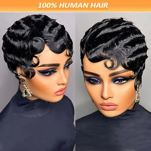 Ladies' Stylish 6-inch Deep Wave Wig-Peru Remy Hair, Ocean Wave Style