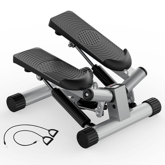 Mini Stepper for Home Workout- Stair stepper Machine with Resistance Bands, Full Body Cardio and Toning Fitness Equipment for Small Spaces