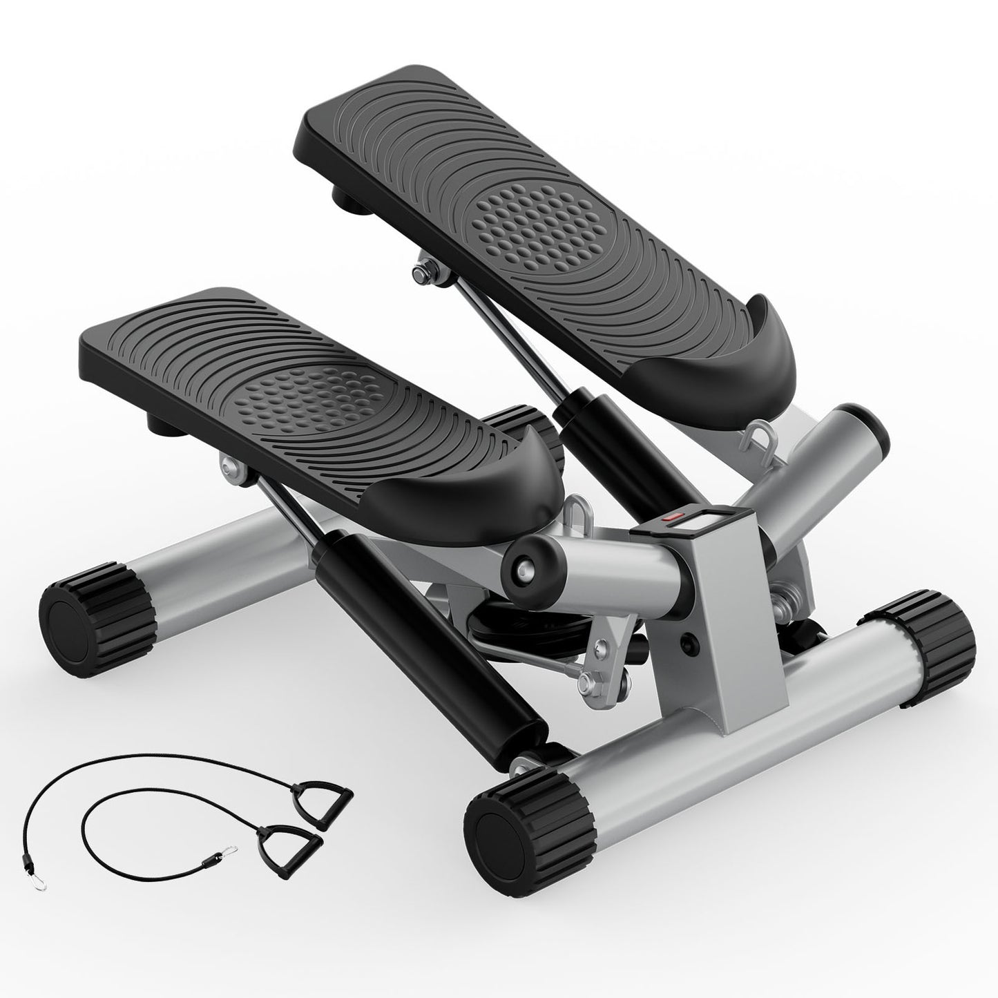 Mini Stepper for Home Workout- Stair stepper Machine with Resistance Bands, Full Body Cardio and Toning Fitness Equipment for Small Spaces