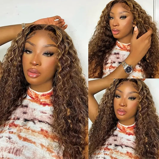 Medium Brown Curly Hair Synthetic Wig