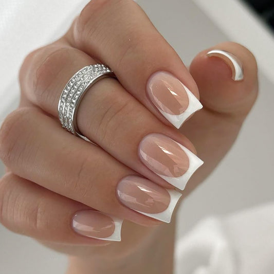 Simple French Shorties Press On Nails