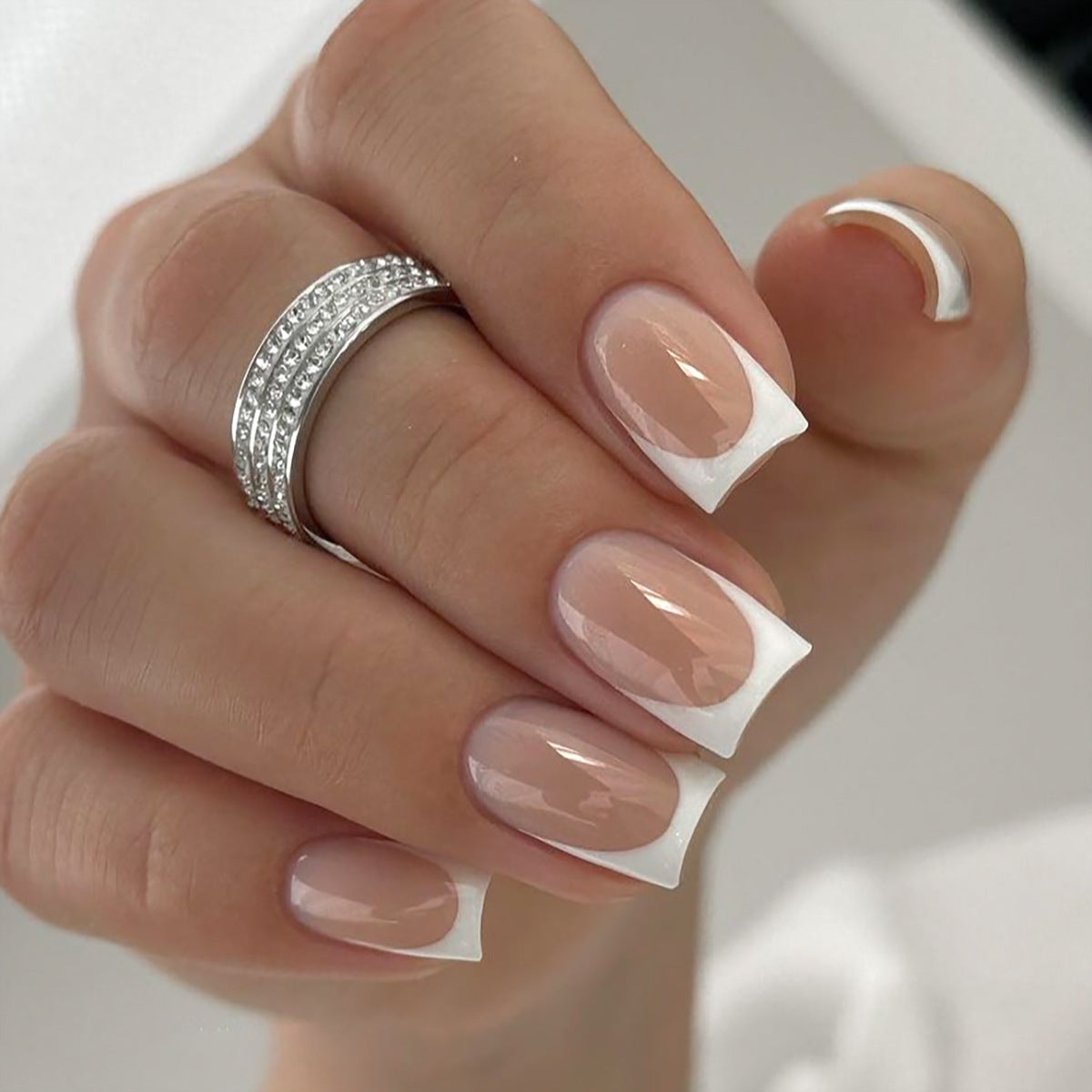 Simple French Shorties Press On Nails