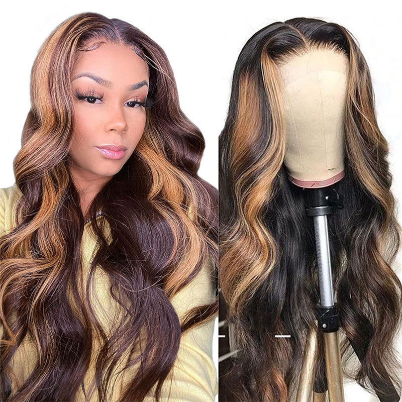 Highlight Blonde Body Wave Wig Human Hair