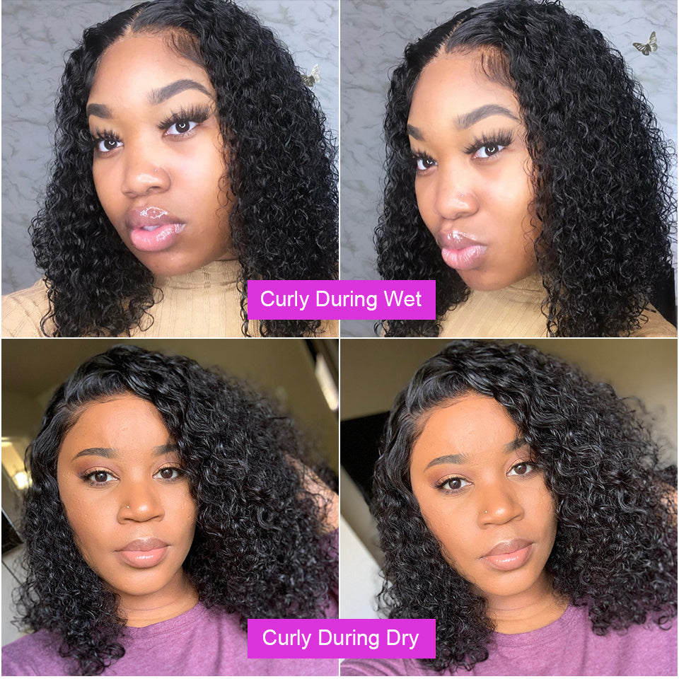 Deep Water Wave Lace Frontal Human Hair Wig Transparent Curly